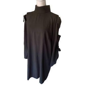 Alex Marie Black High Neck Shift Dress Size 14